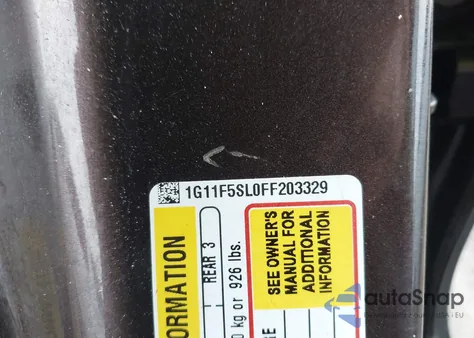 2015 Chevrolet Malibu 1Lz from USA, damaged, VIN 1G11F5SL0FF203329